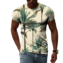 New Summer Fashion Original Men's T-shirt Romantic Beach Ocean Wind 3D Printing Short-sleeved Sunshine Handsome O-neck Top 6XL