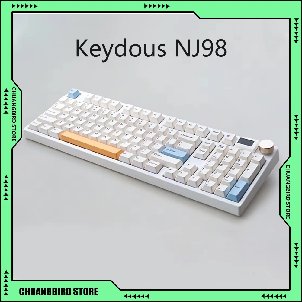 NJ98 Bluetooth Wireless 2.4G Wireless Mechanical Keyboard RGB Backlight Three Mode Hot Swap Gaming Accessories 98 Keys Keydous