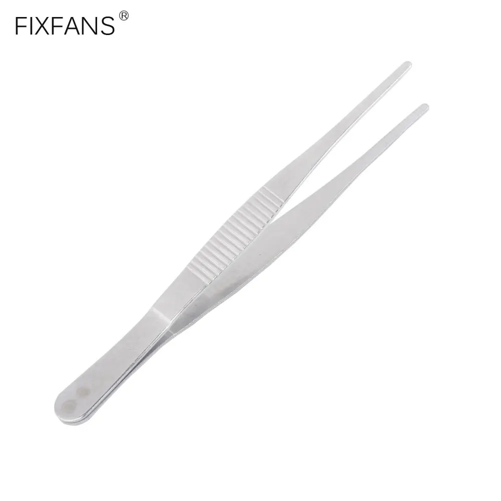 

125mm Stainless Steel Tweezers Tongs Straight Tweezers with Serrated Tips Non-slip Handle for Electronics Repair Crafting Tools