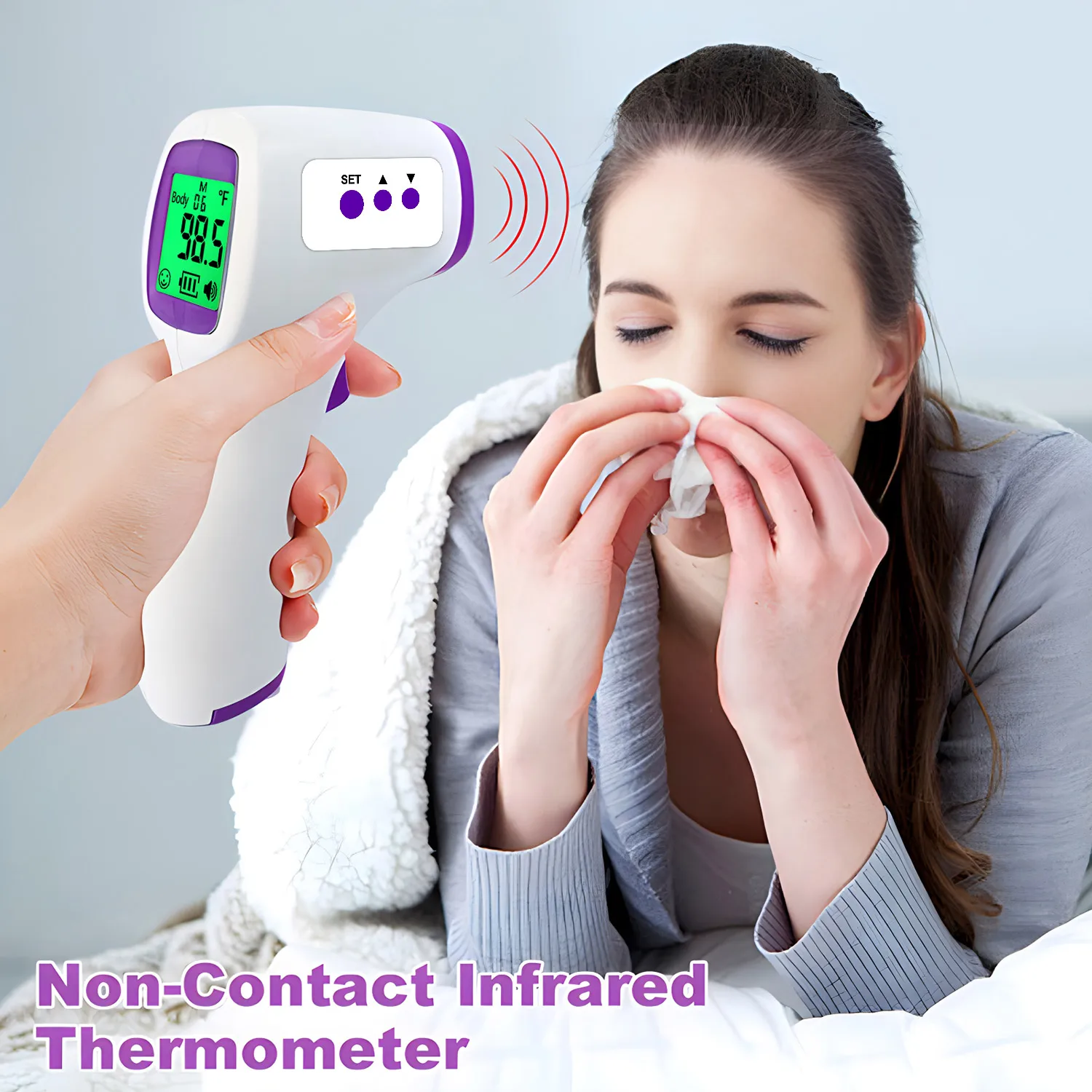 Frontale Temperatuur Pistool Contactloze Medische Infrarood Voorhoofd Temperatuur Pistool Nauwkeurige Meting Handheld Infrarood Thermometer