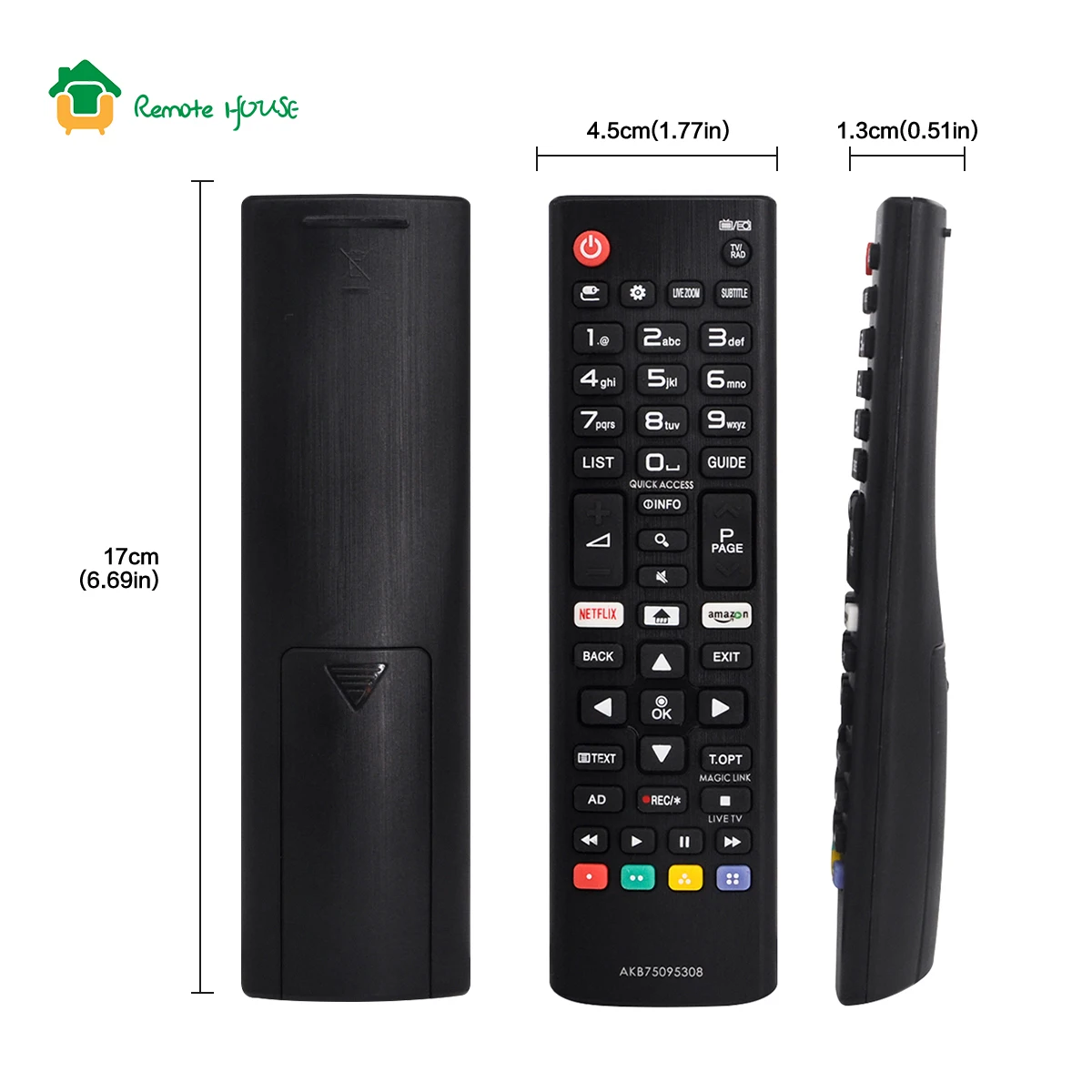 AKB75095308 – pilot do telewizora, kompatybilny z modelami Smart TV 43UJ630V i 55UJ639V. Zamienny pilot z przyciskiem obsługującym dotyk. — zdjęcie produktu 5