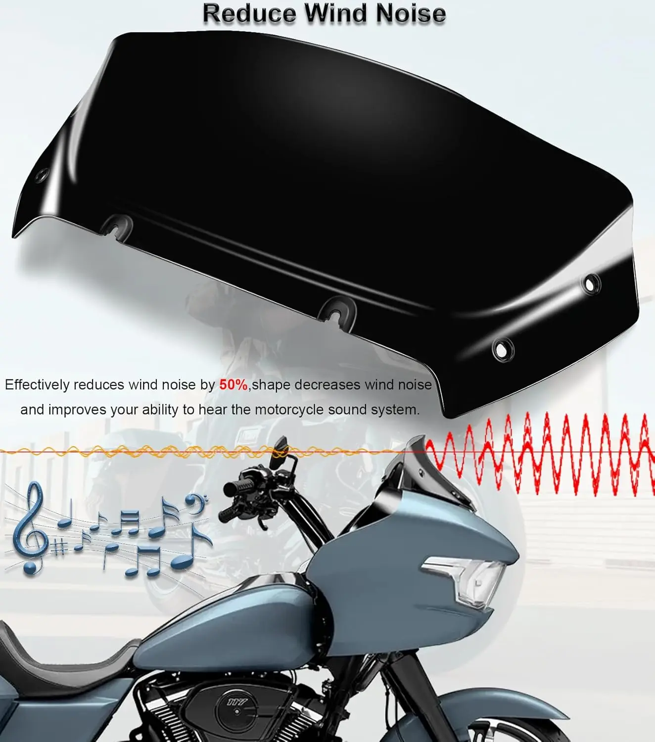 مقسم الرياح للزجاج الأمامي مقاس 9 بوصات متوافق مع Harley Davidson CVO Road Glide FLTRXSE 2023-up، CVO Road Glide ST FL