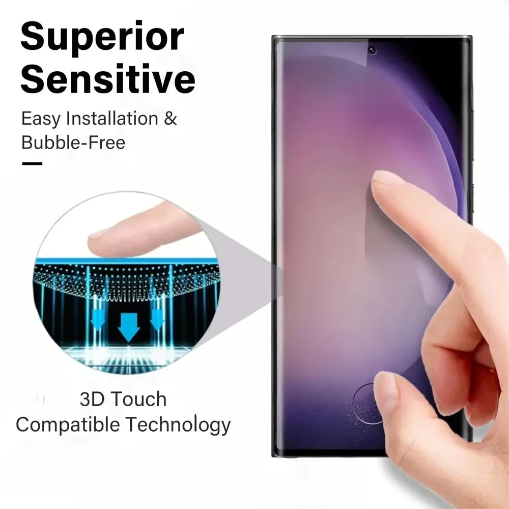 2Pcs Tempered Glass For Samsung Galaxy S25 S24 S23 S22 Ultra S22 S21 S23 Plus Easy Installation Automatic Screen Protector