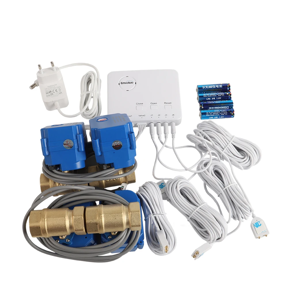 Residential & Commercial Water Leak Detector System 6m Water Sensors with Central Alarm Panel for Comprehensive Property Guard