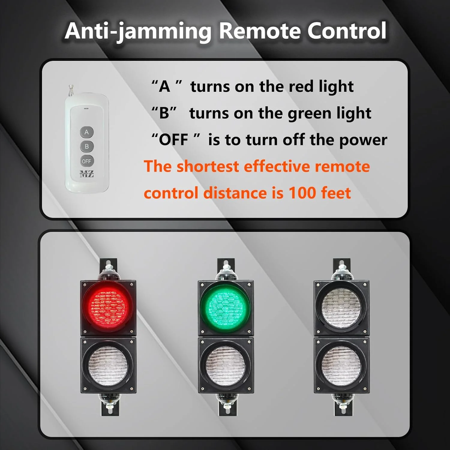 Led إشارة المرور 220 فولت إشارات تحذير لاسلكي للتحكم عن بعد أضواء إشارة الأمن أحمر أخضر عصا المرآب 100 مللي متر السلامة