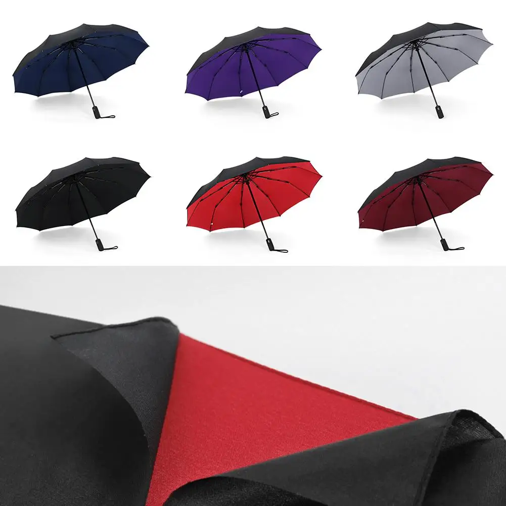 10K Strong Double Layer Resistant Umbrella Fully Automatic Windproof Business Male Women Large Umbrellas Parasol