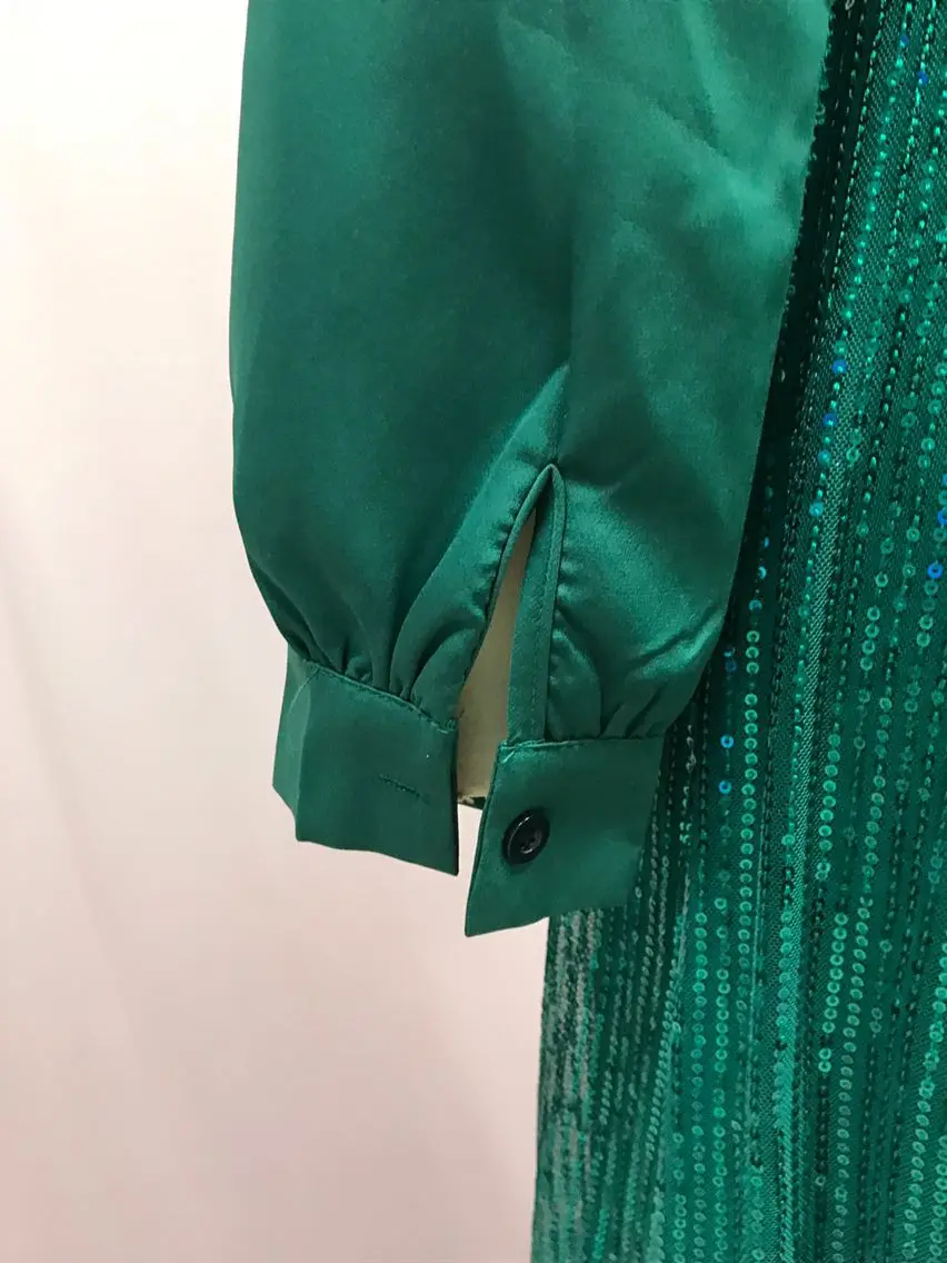 jumpsuit Women Spring Autumn, High-end V-neck Long Sleeved Shirt, Elegant Temperament, Cinched Waist, Sequins, French Wide Legs