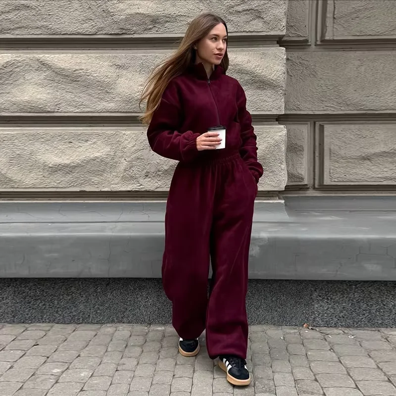 Damski kombinezon sportowy w stylu casual, proste nogawki, wysoki stan, wyszczuplający, uniwersalny, elastyczny, jednolity kolor, styl cool girl, odzież outdoorowa, streetwear.