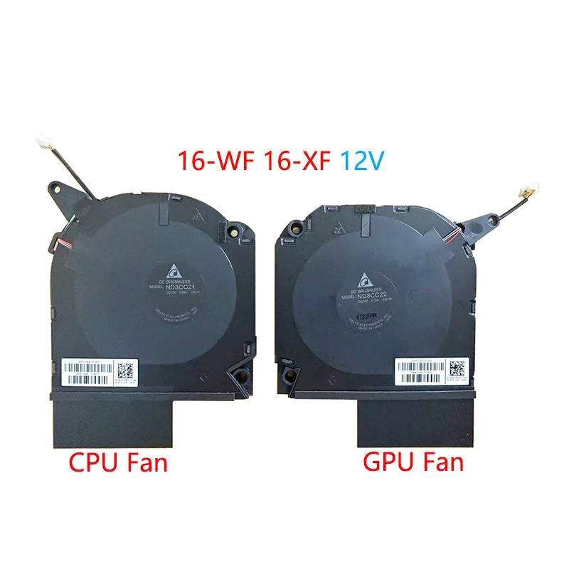New Laptop CPU GPU Cooling Fan For HP OMEN 16-WF 16-XF 16-WD TPN-C167 C168 ND8CC21/22 MG75090V1-C460/C450 MG75091V1-C190/C180