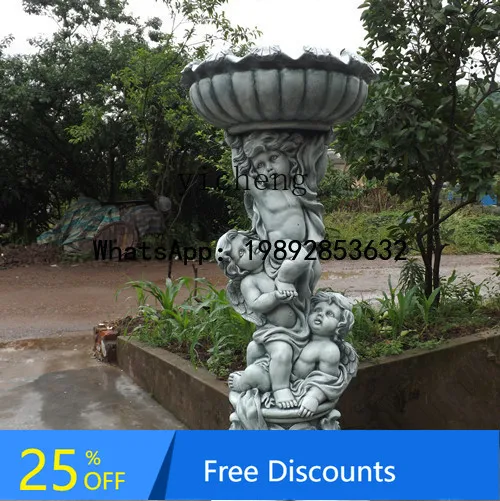 X1European balcony flower pot  ware decorative ornaments courtyard rockery fish pond feature decoration running water fountain