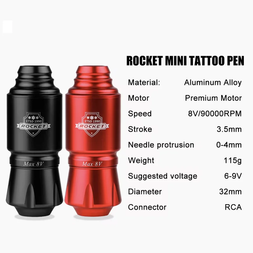 Rocket Wireless Tattoo Kit Rotary Tattoo Machine Set with 10PC Tattoo Cartridge Needles Permanent Makeup Tools for Tattoo Artist