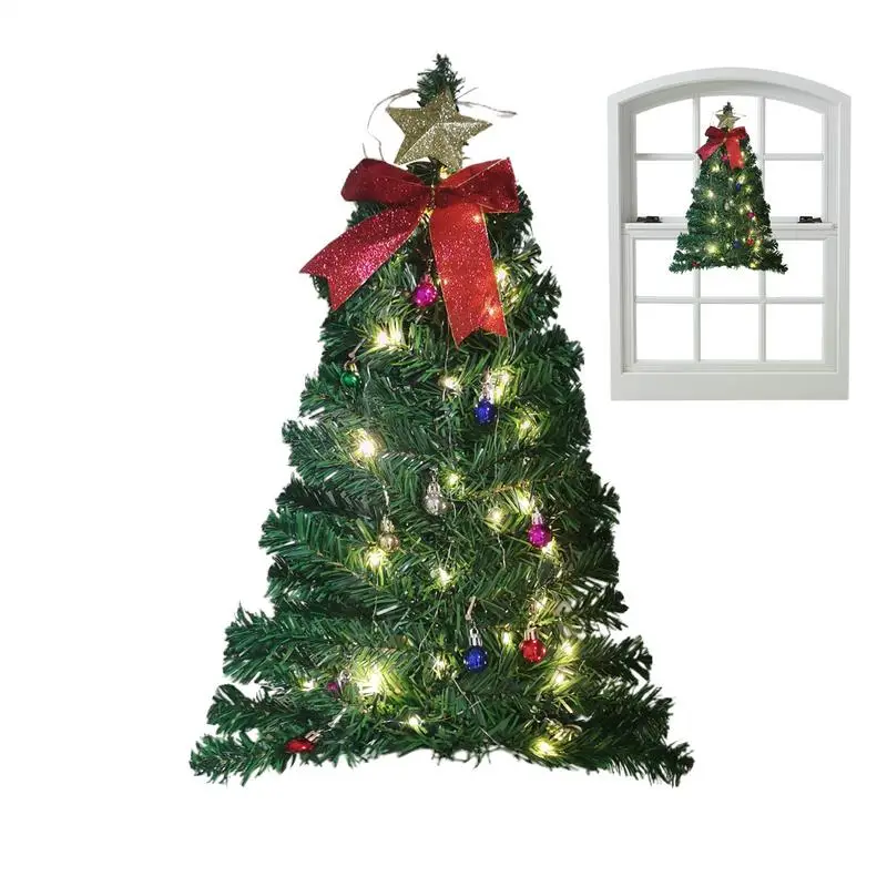 Artificial Christmas Tree With Lights With Bow Design Wall Decoration Christmas Wall Decoration Christmas Christmas Tree For