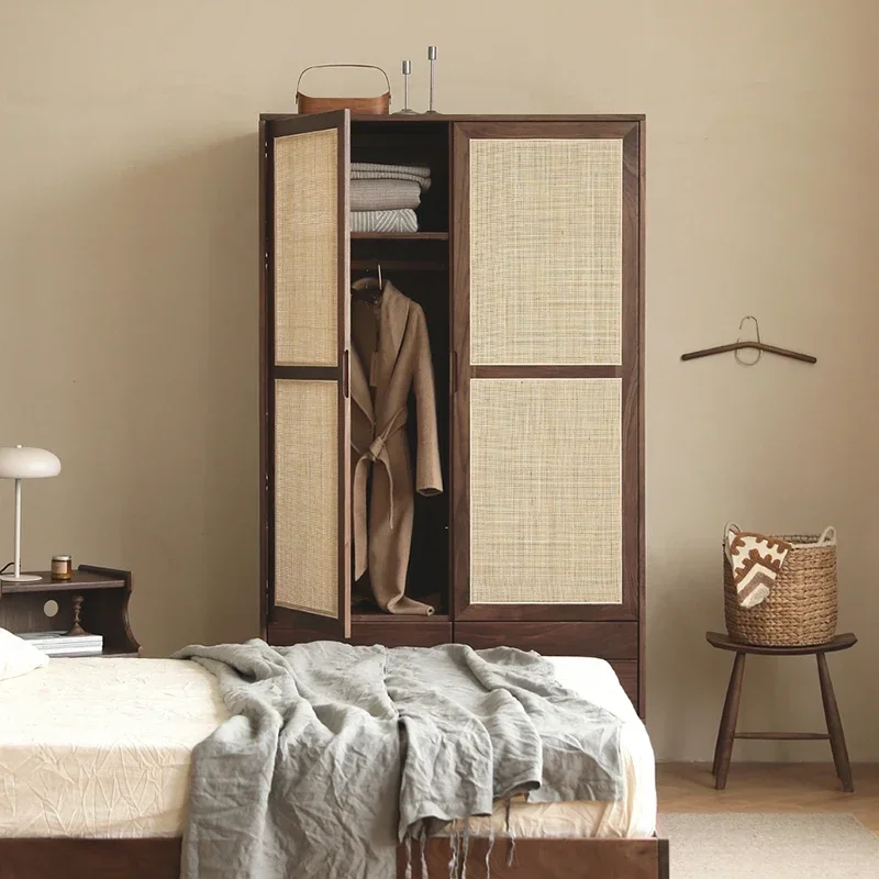 Wooden Clothes Closet Dressing Rooms Assembly Wardrobe Sliding Door Room Complete Bedroom Storage Cabinet Simple Small Furniture