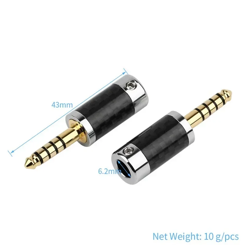 HiFi 4.4mm Plug Connector 5 Pole Balanced Interface Headphone Terminal Audio Jack Carbon Fiber Earphones Consumer Electronics