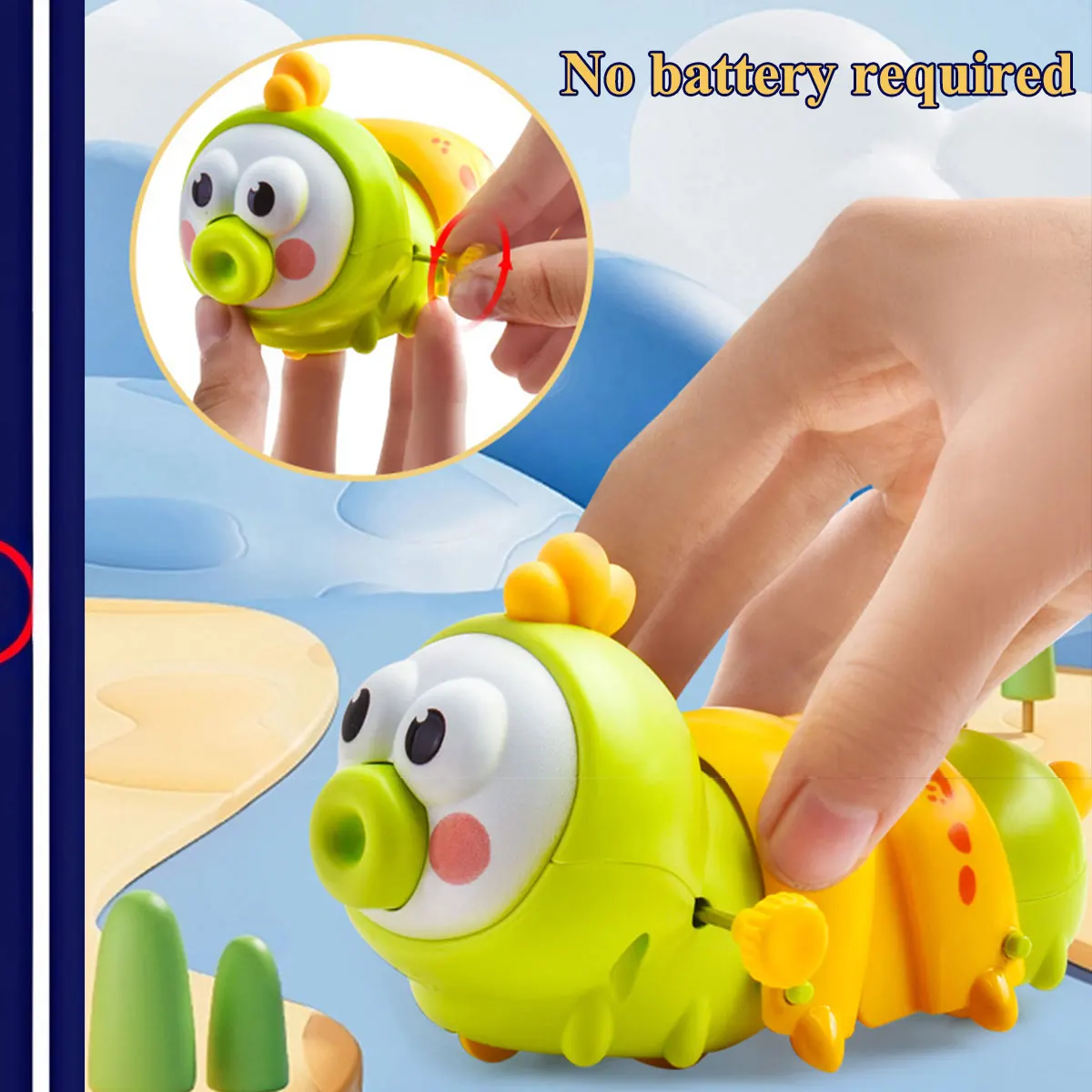 Cute Caterpillar Toy Wind Up Toys for Children Baby Sensory Slug Clockwork Animal Educational Color Shape Gift