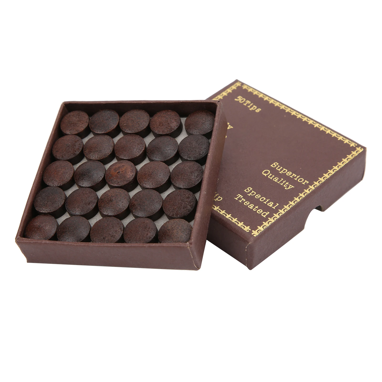 13มม. 50ชิ้น/กล่องเก้าลูกคิวปลายไม้บิลเลียดสำหรับเปลี่ยนอุปกรณ์บิลเลียด