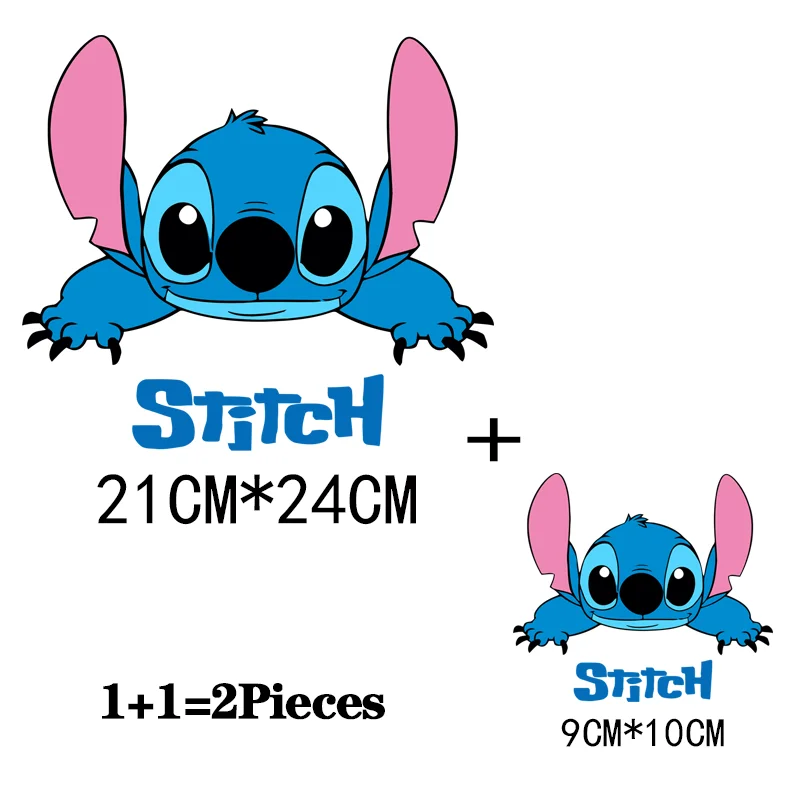 2Pcs/Lot Stitch Disney Heat-Adhesive Iron On Thermoadhesive Patches Thermal Transfer Fusible Sticker For Children\'s Clothes DIY