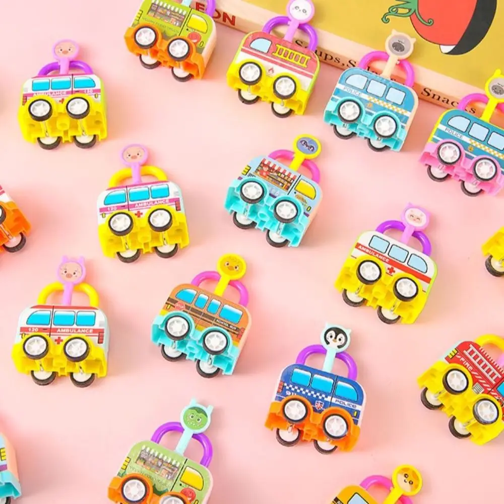 

Cute Random Color DIY Puzzle Car Toys Early Educational Bus Key Matching Toy Lock Key Lock Head Car Baby