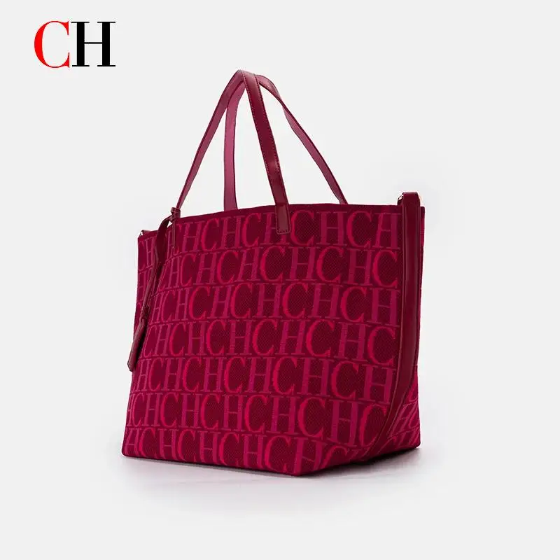 

Женская сумка-тоут CH с монограммой, вместительная, легкая, новая модель 2026 года, на плечо, для повседневных покупок, офиса, путешествий