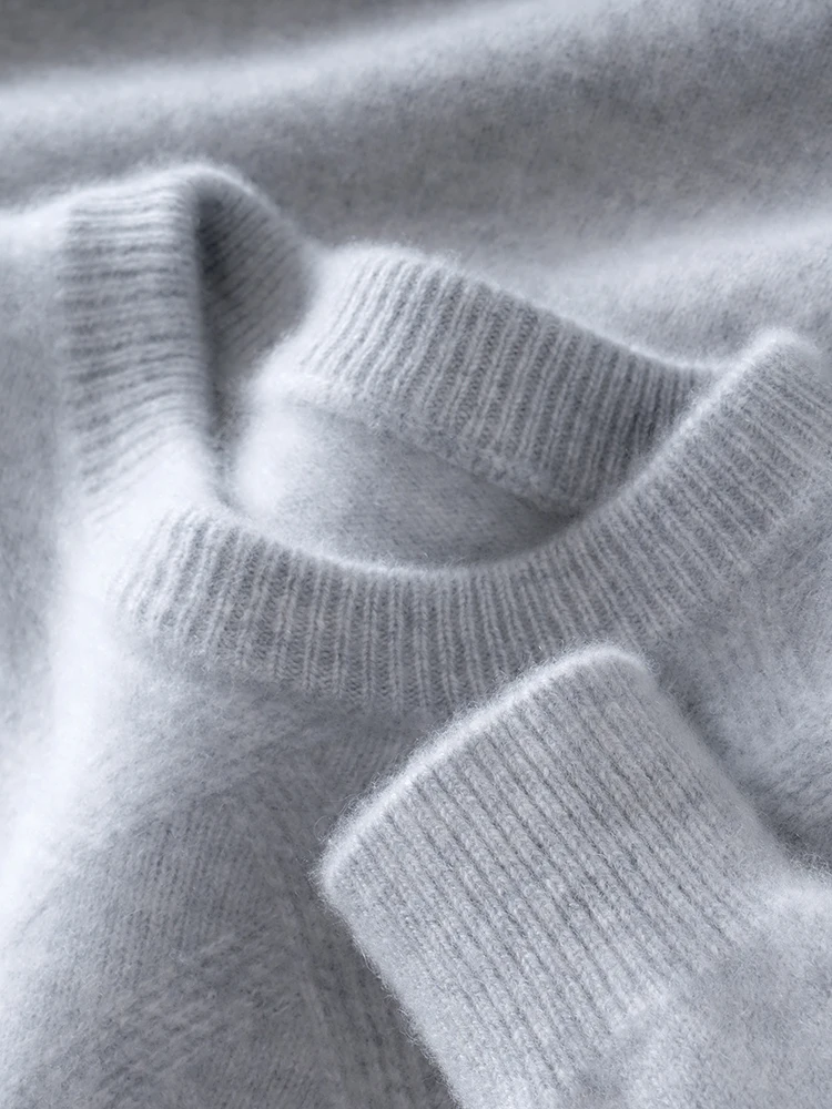 Maglione di cashmere da uomo Autunno Inverno O-Collo Pullover a maniche lunghe Abbigliamento casual 100% lana merino Maglieria di fascia alta Top