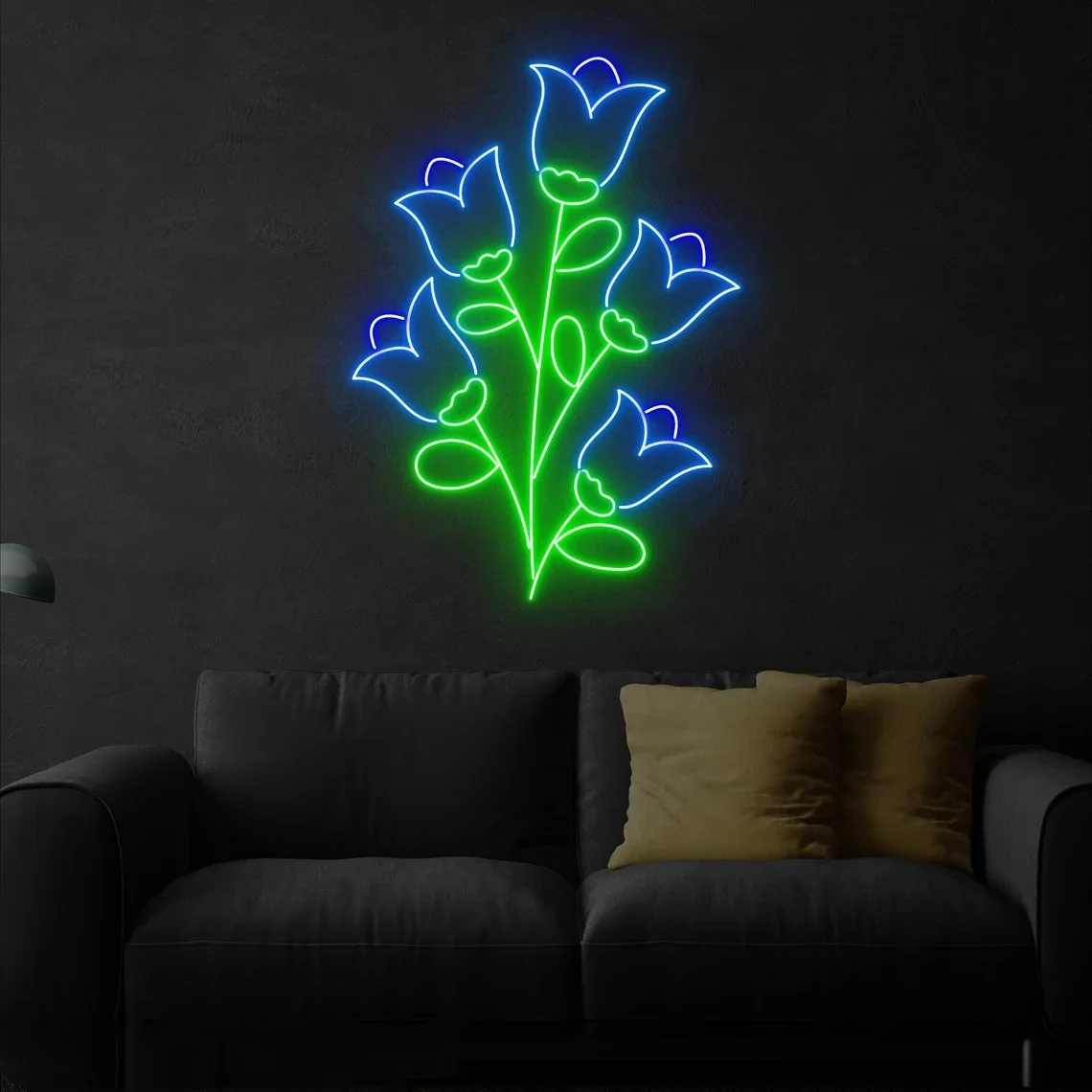 Tulip Flower Neon Sign Tulip Bunch Led Sign Flower Shop Wall Decor Art Neon Sign Flower Lover Gifts Gifts For Her