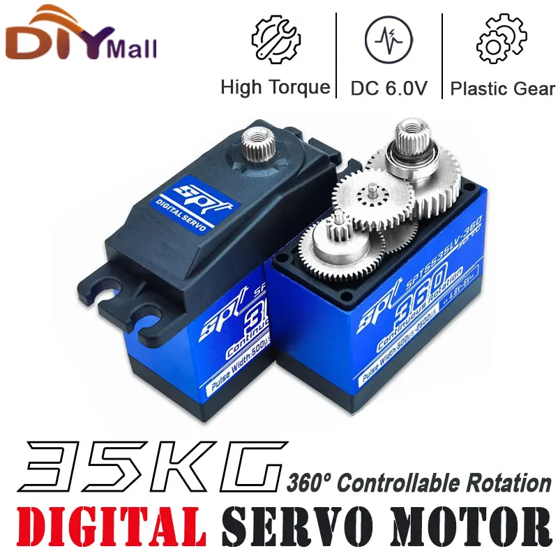 35KG SPT5535LV-360 Digital Servo 360 Degree Continuous Rotation High Torque Metal Gear For RC Robot Intelligent Vehicle DIY Toy