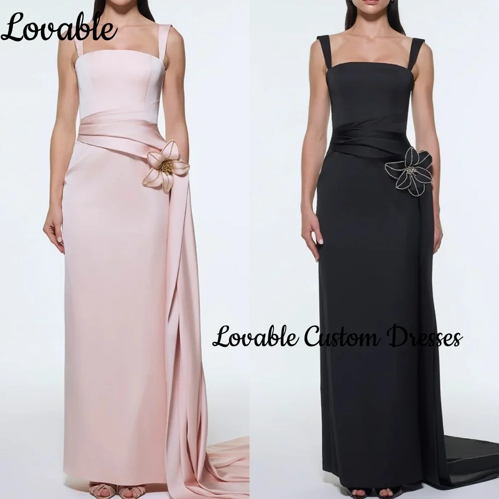 

Платья на день рождения Роскошные платья с квадратным вырезом на заказ для выпускного вечера длиной до пола, платья без рукавов с цветами на молнии