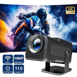 Hy320 Hd Projector Android 11 Dual Wifi6 Bt5.0 390Ansi 1080P 180 Rotatie Meeslepende Bioscoop Outdoor Home Mini Projectie