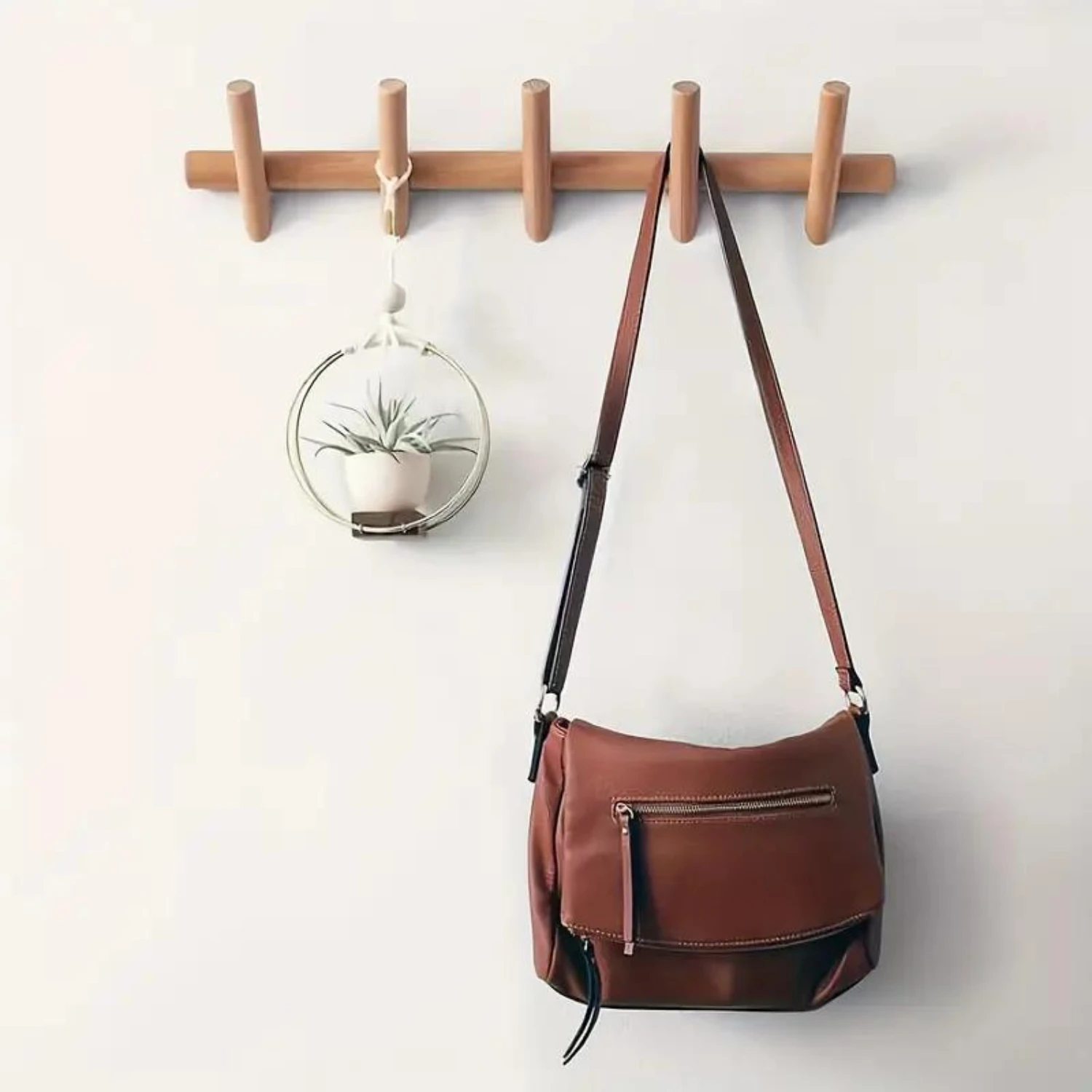 Nordic Solid Wood Wall Coat Rack for Coats and Hats  - Creative Porch Organizer