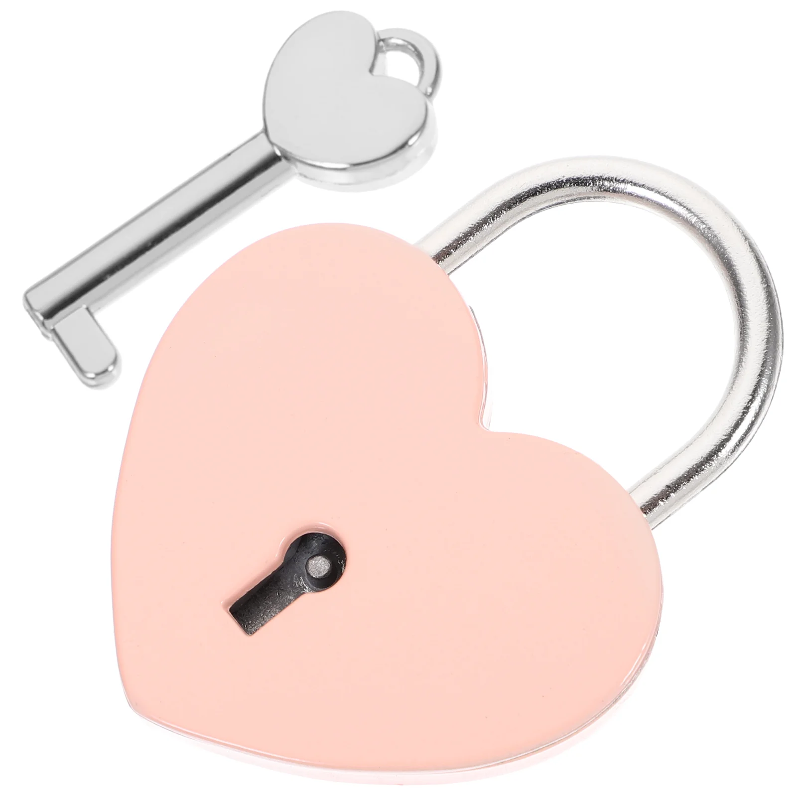 Heart Lock Small Backpack Padlocks Locker Key Chain for Luggage Suitcase Zinc Alloy with Keys Lovers Pink Keychain