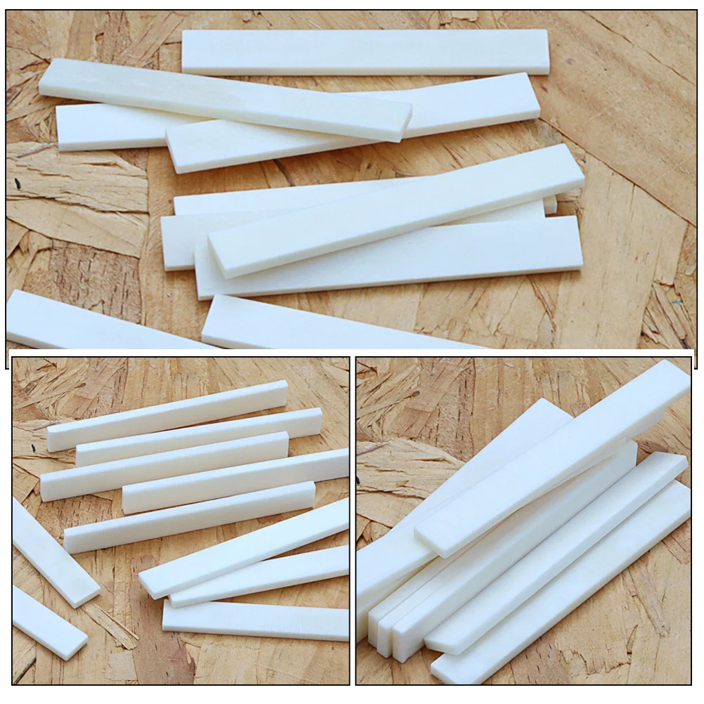 

10pcs Bone Nut Blank For Acoustic Electric Bass Classical Guitar Replacement Natural Cow Bone Material Smooth Installation