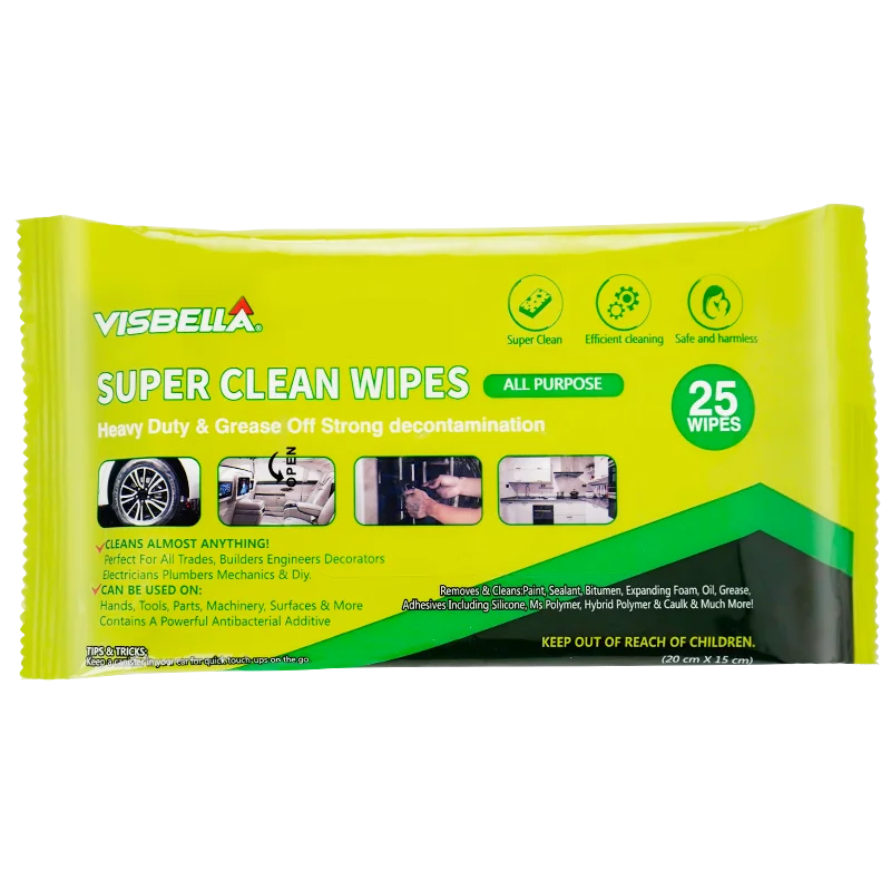 

Visbella 25pcs Car Super Clean Wipes Decontamination Pollution-free Soft Disposable Wet Wipes