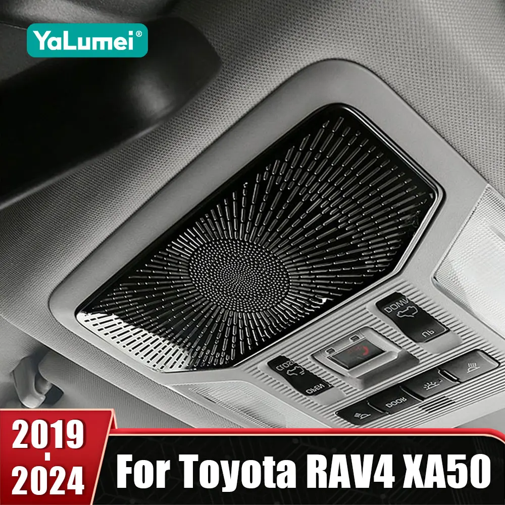 

Stainless Car Front Reading Light Audio Tweeter Speaker Cover Trims For Toyota RAV4 XA50 2019 2020 2021 2022 2023 2024 Hybrid