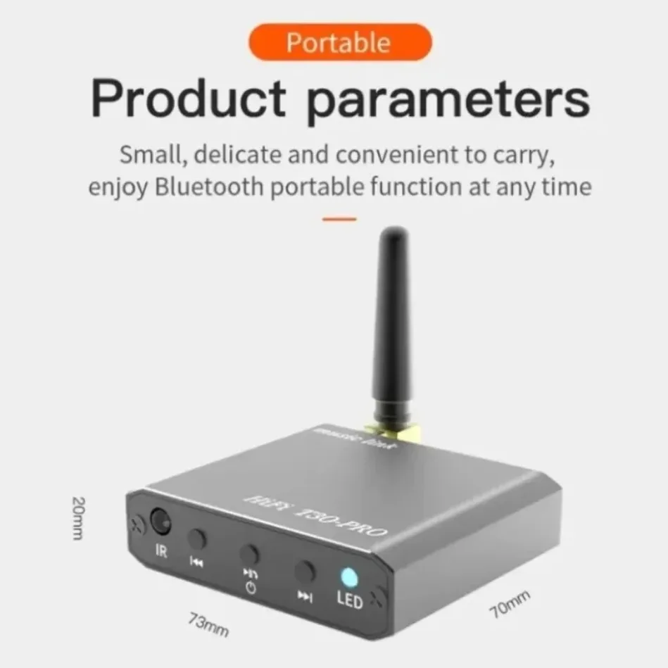 Bluetooth 5.2 Audio Receiver Wireless Adapter with USB Drive Playback Hands Free Call for Car Stereo Speaker Power Amplifier