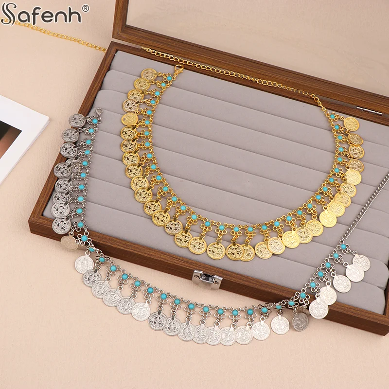 

105/125 см индийские монеты, пояс для живота, цепочки для тела для женщин, женский сплав, длинная кисточка, танцевальное платье, пояс, ювелирные изделия для свадебной вечеринки