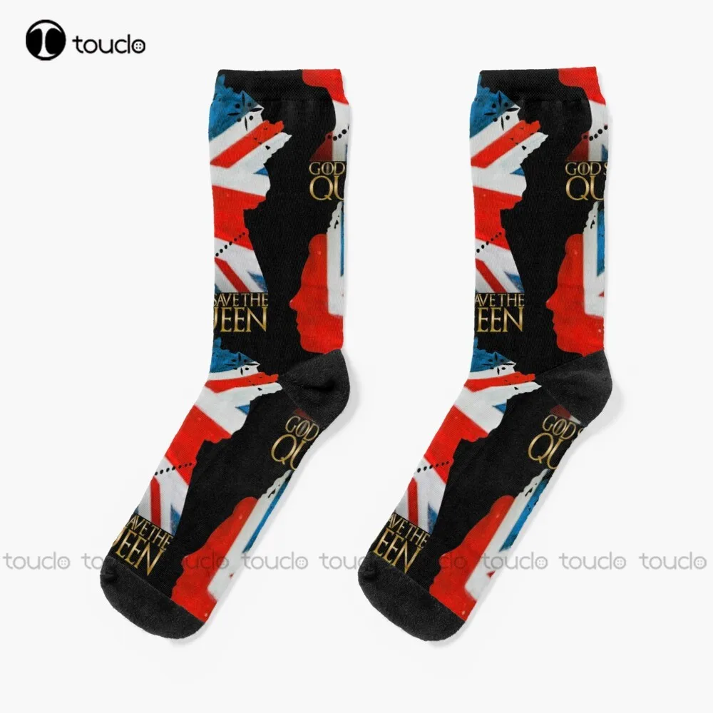 God Save The Queen Socks Anime Socks 360° Digital Print Custom Gift Christmas New Year Gift Creative Funny Socks Halloween New