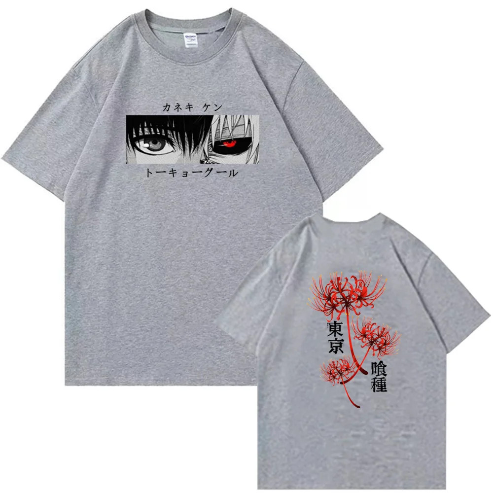 Anime Tokyo Ghoul Spider Lily T-shirt Men Women Cool Kane Kiken Graphic Print Man T-shirts Oversized Streetwear Couples Tees