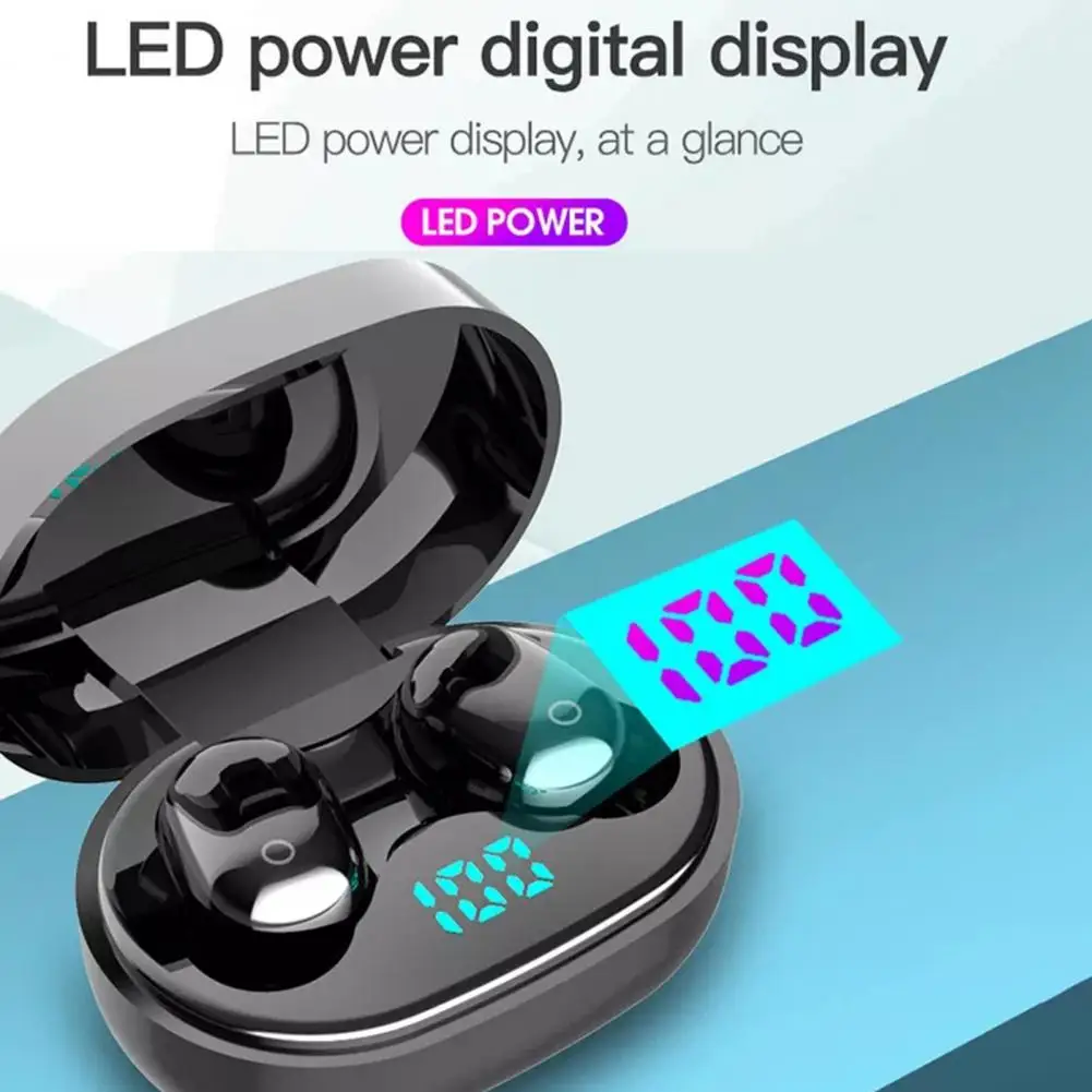 

Wireless Headset 1 Set Handsfree LED Power Digital Display 40mAh Earphone Digital Device