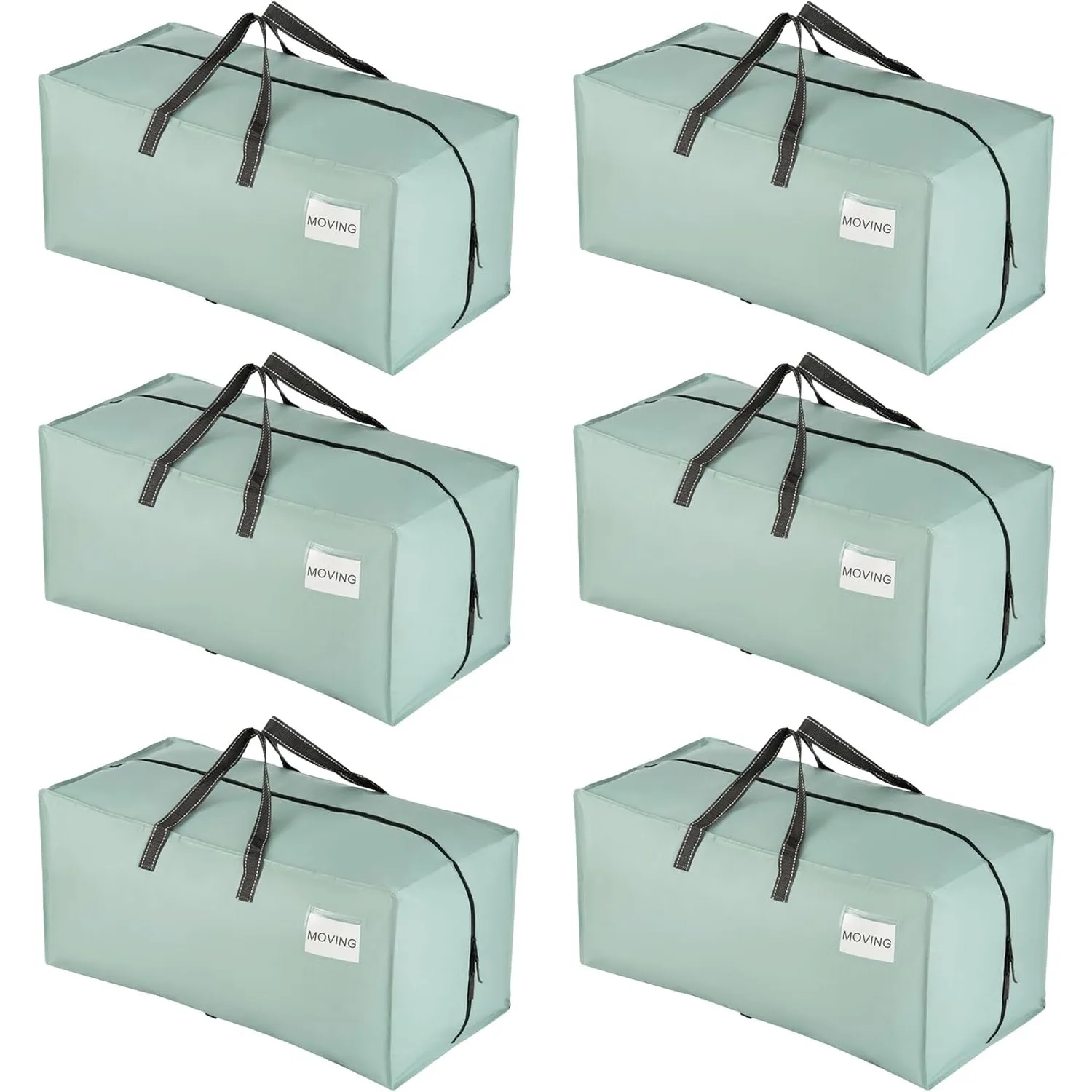 

6 Pack Moving Bags w/Backpack Straps, Heavy Duty, Moving Boxes Alternative, Packing Supplies, Large Storage Totes