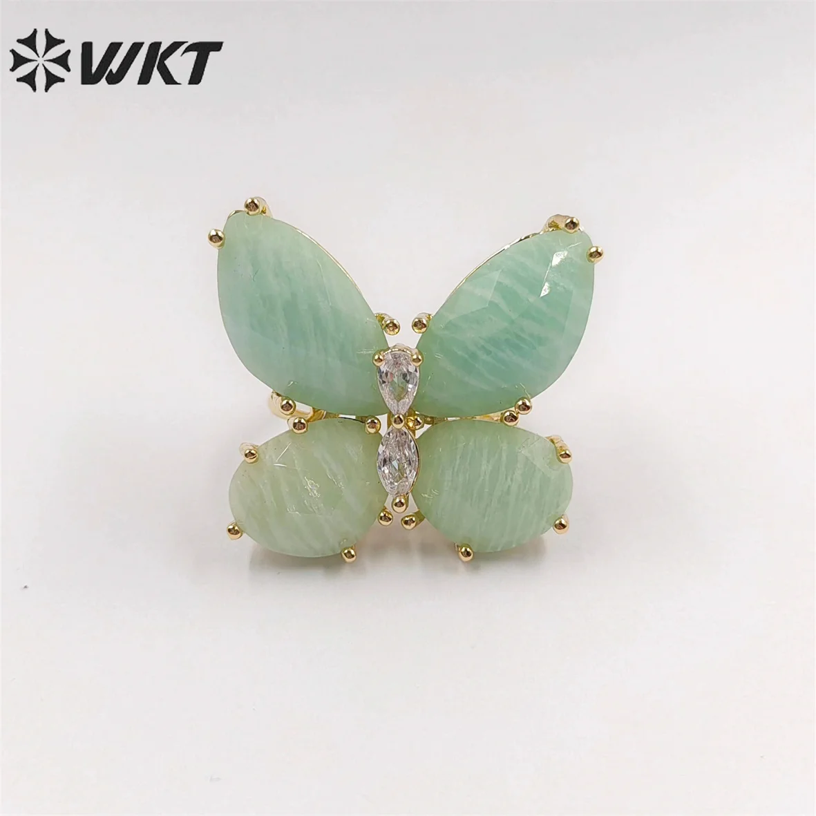 

WT-R463 WKT 2023 Butterfly Pendant Natural Gemstone Design Ring Beautiful Design Girls' Dance Party Trend Jewelry New Sale