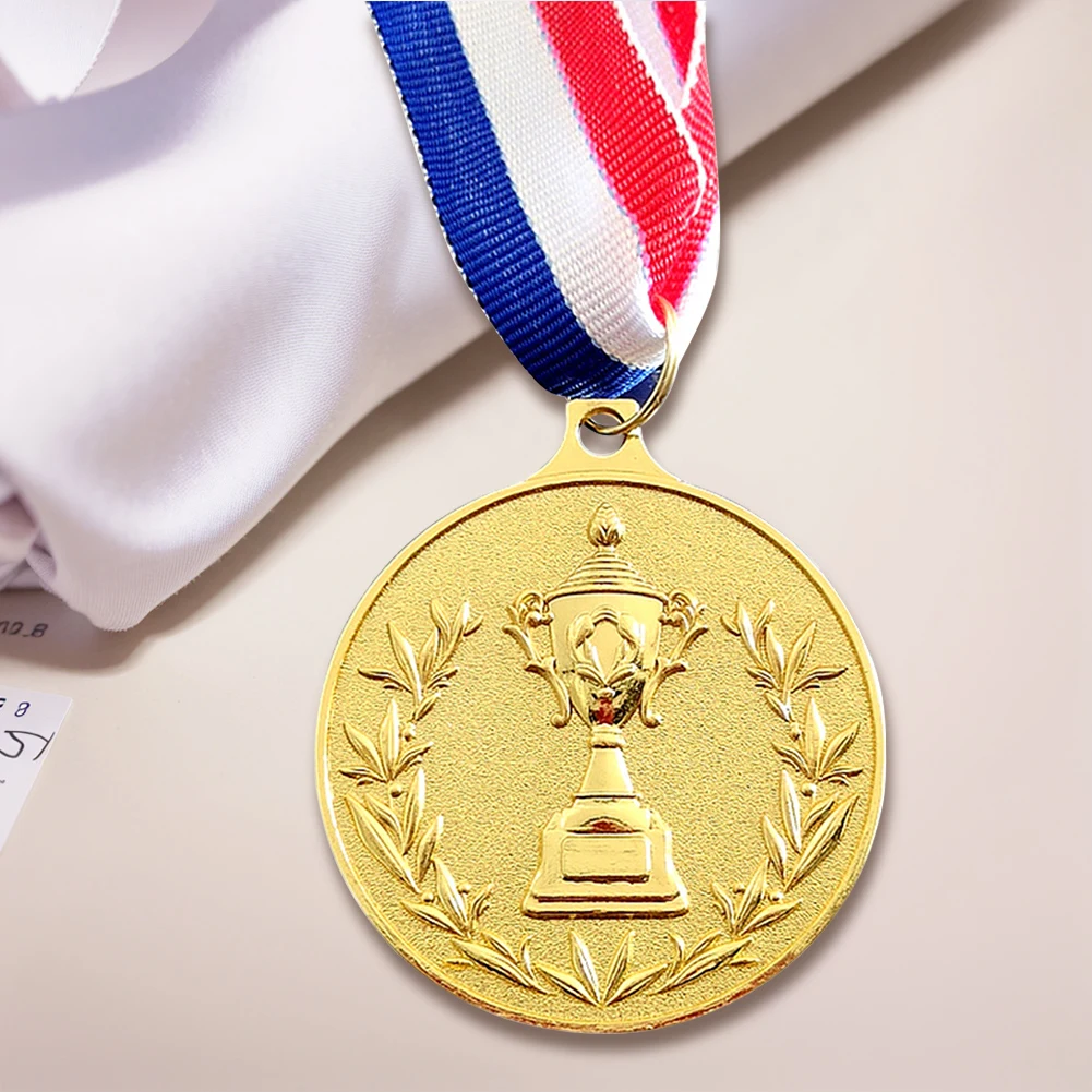 5.2cm Gold/Silver/Bronze Medal Award Medals with Neck Ribbon Sports Rewards Metal Winner Medals for Competitions Party Race - view 4