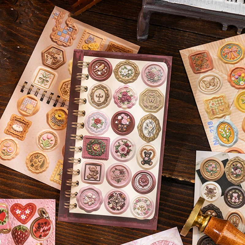 Mr.Paper 20Pcs Coated Paper Die Cut Sticker Book Vintage Landscape Stickers DIY Decor for Journal Photo Frame Scrapbook Collage