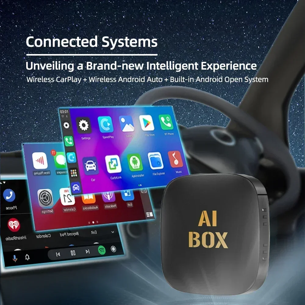 Android Ai Box Wired to Wireless Carplay Android Auto Adapter WiFi For Youtube Nexflit Cars Smart Ai Box Bulit in Play Stroe