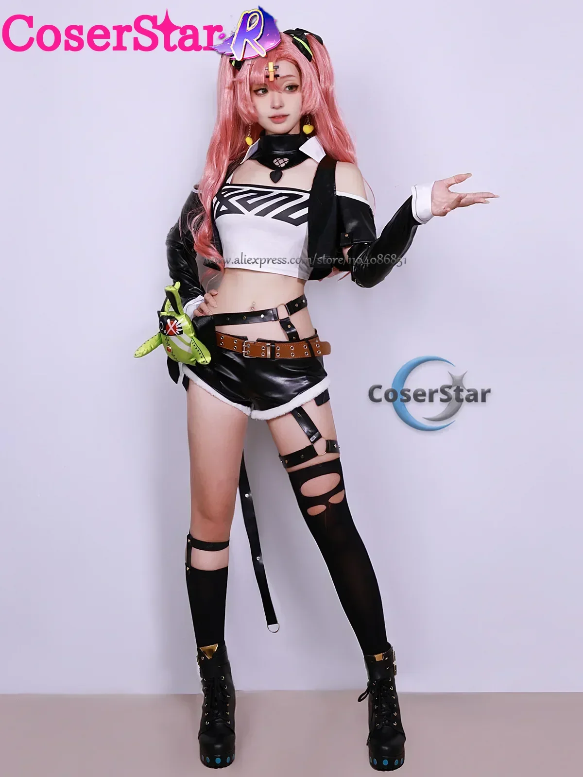 Coserstar-r em estoque jogo zenless zona zero nicole demara cosplay traje conjunto completo vestido uniforme nicole demara cosplay peruca sapatos