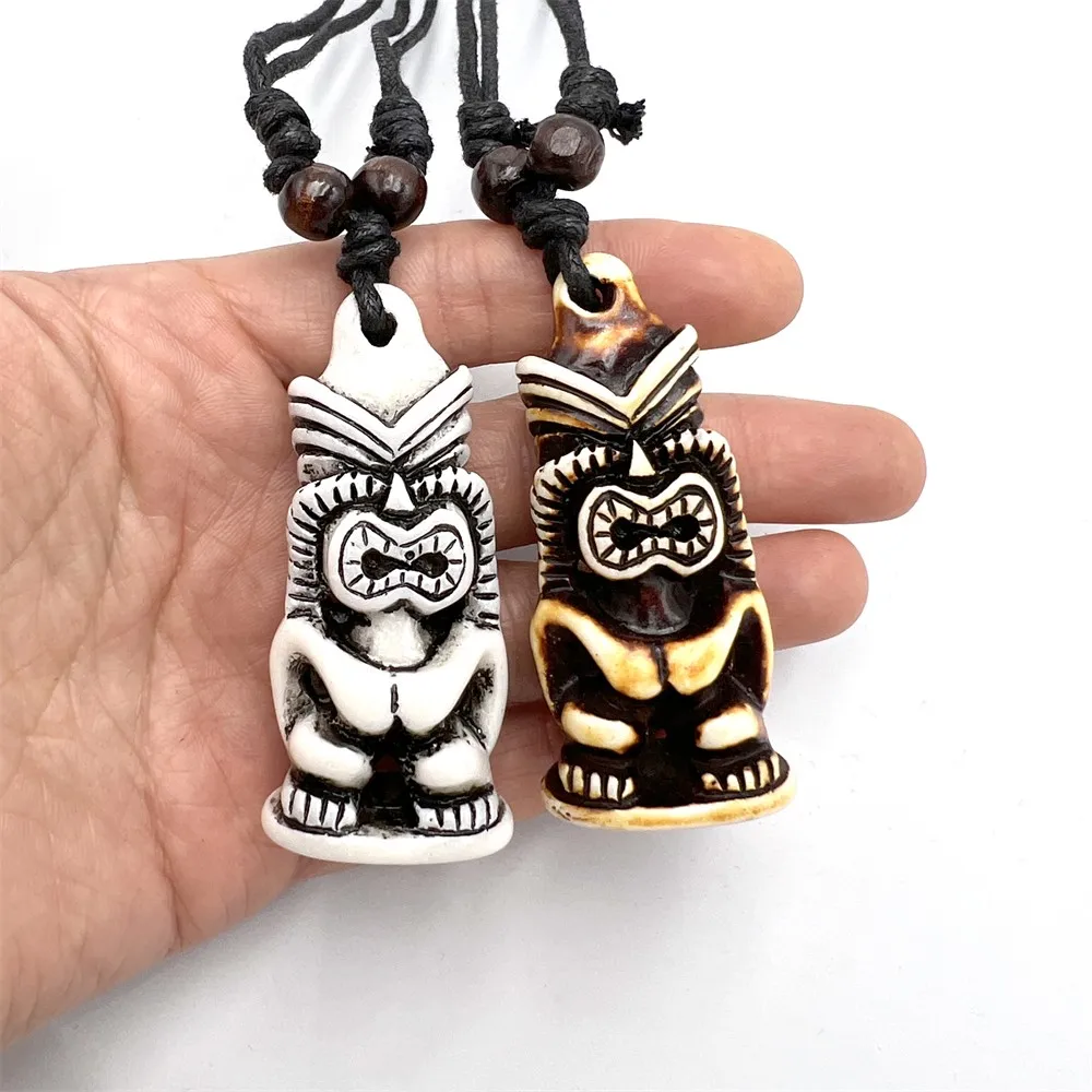 Coole Tiki Totem Halskette Amulett – Unisex Party Accessoire Geschenk Modeschmuck
