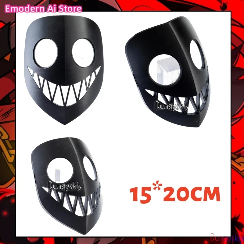 قناع مطبوع ثلاثي الأبعاد رعب Helluva Boss Alastor قناع لعب الأدوار التأثيري الدعامة مزورة بالكامل ومطلية للهالوين