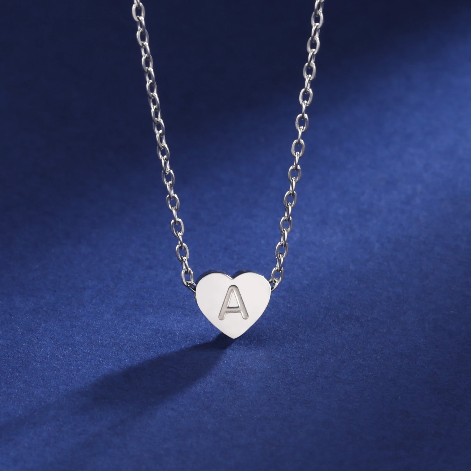 

COOLTIME Initial Letter Heart Pendant Necklaces Stainless Steel Cross Chain for Women Jewelry Birthday Gifts Kpop Trend New in