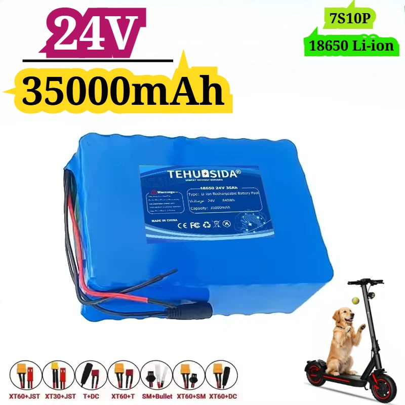 24V35000mAh 18650-7S10P Li-ion Rechargeable Battery Pack with Built-in BMS Suitable for Power Tools and Electric Scooters