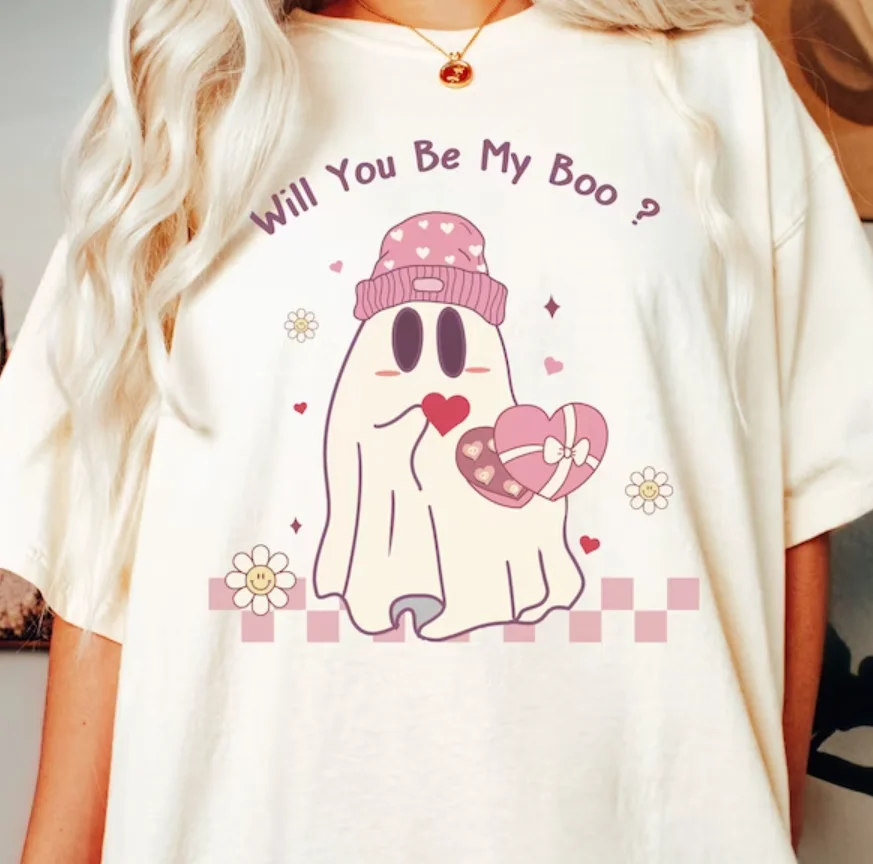 Will You Be My Boo Shirt, Ghost Valentine T-Shirt, Funny Valentine'S Day Tshirt