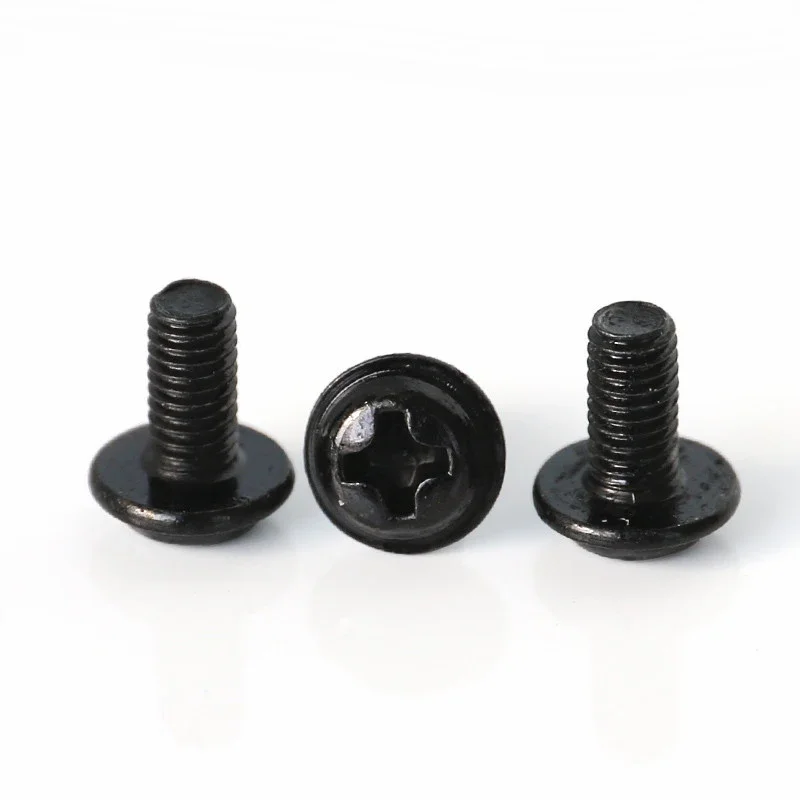 Best1 10 Uds M6 cabeza semicircular negra de acero al carbono con almohadilla cabeza Phillips cabezas redondas tornillos para el hogar tornillo 8mm-20mm lente